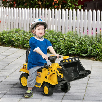 Homcom Ride-On Bulldozer Toddler Digger Excavator Scooter Storage Cart from B&Q