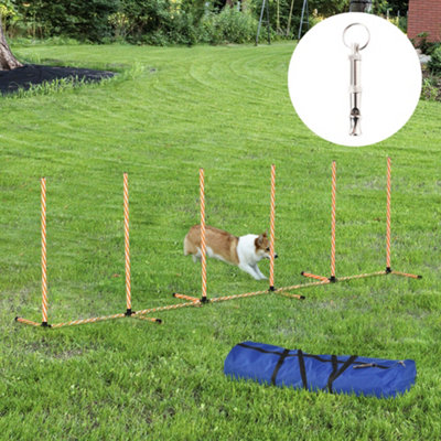 Pawhut Dog Agility Weave Poles Training Obstacle Course Set With Whistle - Image 5