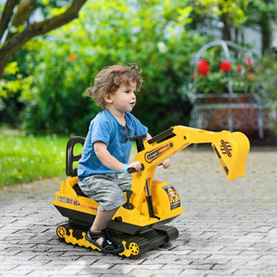Homcom Ride On Excavator Toy Tractors Digger Movable Walker Construction Truck from B&Q