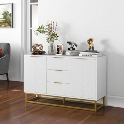 Homcom Modern Storage Cabinet With 3 Drawers - White - Image 7