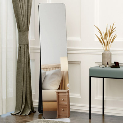 Homcom Unisex Black Full Length Mirror Free Standing Or Wall Mount Dressing Bedroom - Image 9