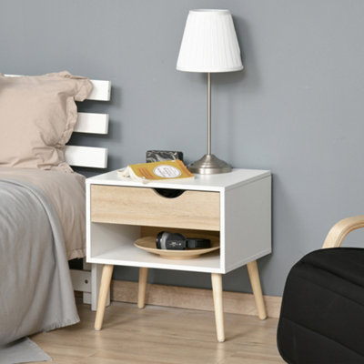 Homcom Bedside Table With Drawer & ShelfNightstandEnd Table For Bedroom from B&Q