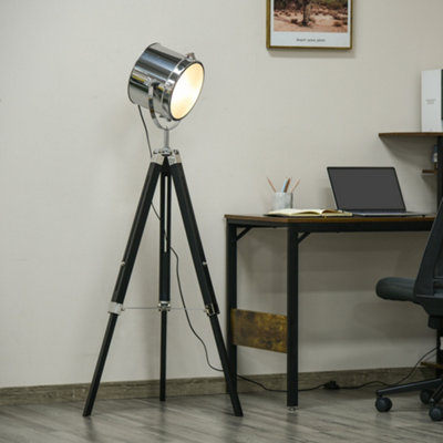 B&Q -  Industrial Style Adjustable Tripod Floor LampSearchlight Reading Lamp