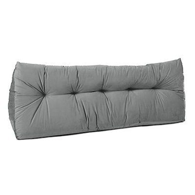 Lancashire Textiles Faux Suede Triangular Wedge Double Bed Headboard Cushion For Ultimate Comfort In Steel 20 X 50 X 135Cm from B&Q