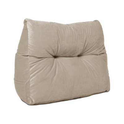Lancashire Textiles Luxury Velvet Triangular Wedge Bedroom Armchair Beige Cushion 20 X 50 X 60Cm from B&Q