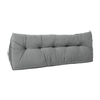 Lancashire Textiles Luxury Velvet Single Bed Triangular Wedge Bedroom Headboard Grey Cushion 20 X 50 X 90Cm from B&Q