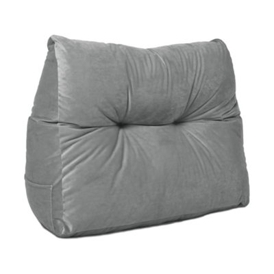 Lancashire Textiles Luxury Velvet Triangular Wedge Bedroom Armchair Grey Cushion 20 X 50 X 60Cm from B&Q