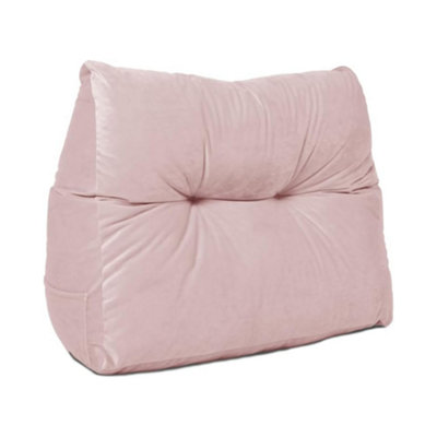 Lancashire Textiles Luxury Velvet Triangular Wedge Bedroom Armchair Pink Cushion 20 X 50 X 60Cm from B&Q