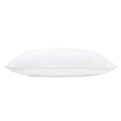 Lancashire Textiles Cotton Pillow Pack Of 2White Piping EdgeHollowfibre Filled Medium Firmness And Support Bed Cushion from B&Q