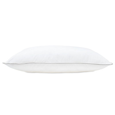 Lancashire Textiles Cotton Pillow Pack Of 2Silver Piping EdgeHollowfibre Filled Medium Firmness And Support Bed Cushion from B&Q