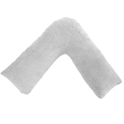Lancashire Textiles V Shaped Pillow Teddy Fleece Hollowfibre Filling Supportive Pillow from B&Q