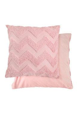 Serene - Cushion Cover - Zig Zag - Soft Touch - Blush Pink - Image 4