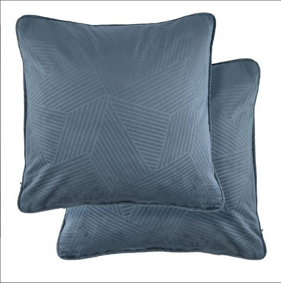 New Edge Blinds Unisex Grey Deco Collection Soft Velvet Geometric Cushion Cover In | Size: 43 Cm X 43 Cm - Image 4