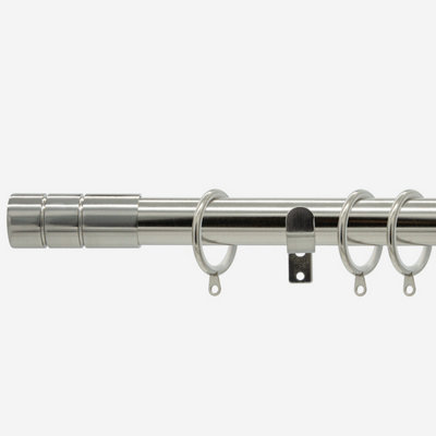 Stainless Steel 28mm Barrel Fixed Length Metal Curtain Pole  140Cm from B&Q