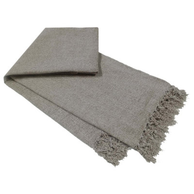 Chenille Throw With Tassels In Silver130 X 170Cm from B&Q