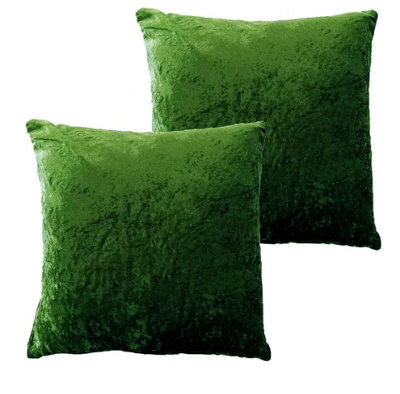 Crushed Velvet Cushion Cover In Emerald Green from B&Q