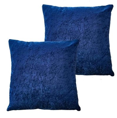 Crushed Velvet Cushion Cover In Navy from B&Q