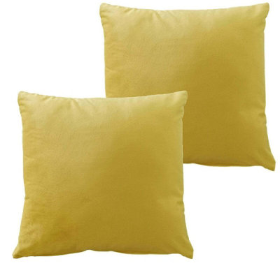 Matte Velvet Cushion Cover In Ochre from B&Q