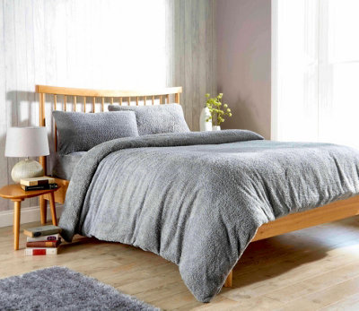 Original Teddy Duvet Set In GreyDouble
