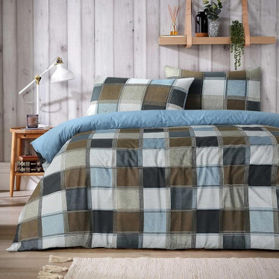 Newedgeblinds Glencoe Check Duvet Set - Natural / King - Image 3