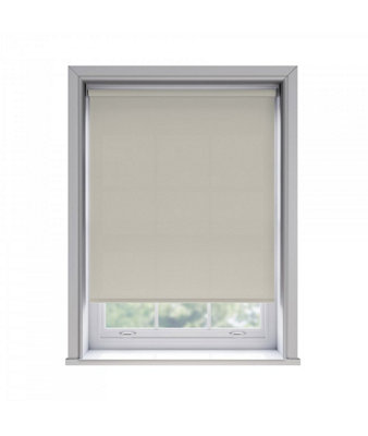 135Cm No Drill Self Adhesive Oyster Thermal Blackout Roller Blind (170Cm Drop) from B&Q