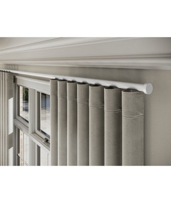 28mm Styleline  Gliding Curtain Pole Set With Stud EndWhite290Cm