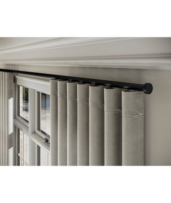 28mm Styleline  Gliding Curtain Pole Set With Stud EndBlack310Cm from B&Q