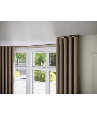 28mm Styleline  Gliding Curtain Pole Set With End CapTaupe460Cm from B&Q