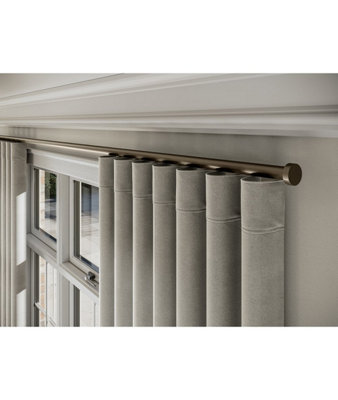 28mm Styleline  Gliding Curtain Pole Set With Stud EndTaupe250Cm from B&Q