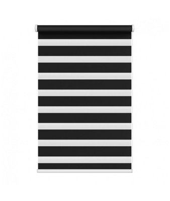 Black Day & Night Zebra Roller Blind (165Cm Drop)75Cm from B&Q