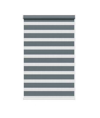 Slate Grey Day & Night Zebra Roller Blind (165Cm Drop)50Cm from B&Q