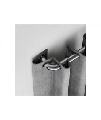 25-28mm Room Darkening Extendable Curtain PoleSatin Silver170-300Cm from B&Q
