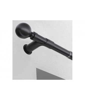 28mm Room Darkening Corner Bracket For Curtain PolesBlack from B&Q