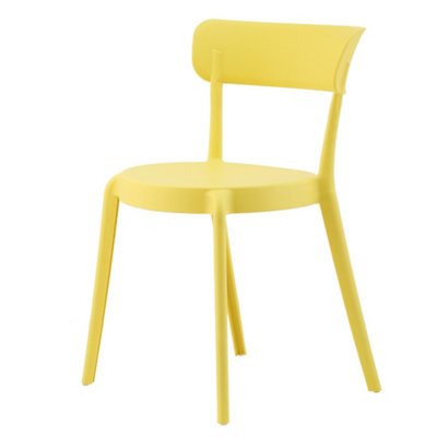 B&Q -  Yellow Plastic Bistro Dining Chair