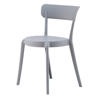 B&Q -  Grey Plastic Bistro Dining Chair