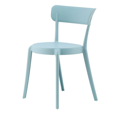 B&Q -  Blue Plastic Bistro Dining Chair