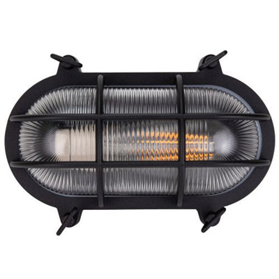 Industrial Nautical Marine Bulkhead Light - Black Cast Aluminium Outdoor Wall Lamp - 10cm - Image 5