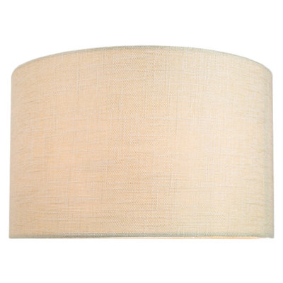 Happy Homewares Contemporary And Sleek 14 Inch Linen Fabric Drum Lamp Shade 60W Maximum Cream