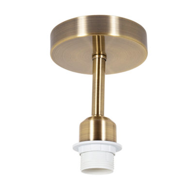Happy Homewares Brushed Antique Brass Ceiling Light Fitting For Industrial Style Light Bulbs from B&Q