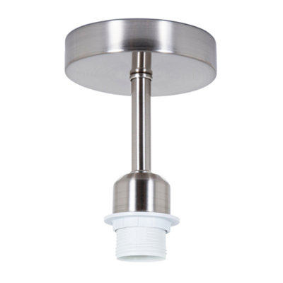 Happy Homewares Brushed Satin Nickel Ceiling Light Fitting For Industrial Style Light Bulbs from B&Q