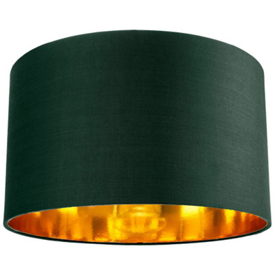 Happy Homewares Contemporary Cotton 14 Table/Pendant Lamp Shade With Shiny Copper Inner Green
