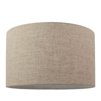 Happy Homewares Contemporary And Classic Natural Oatmeal Linen Fabric 16 Lamp Shade Dark/Beige