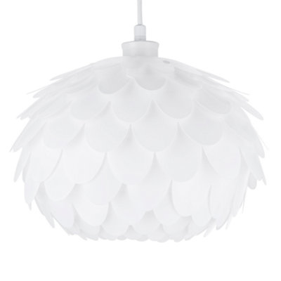 Happy Homewares White Modern Designer Cloud Effect Polypropylene Ceiling Pendant Lamp Shade 18Cm