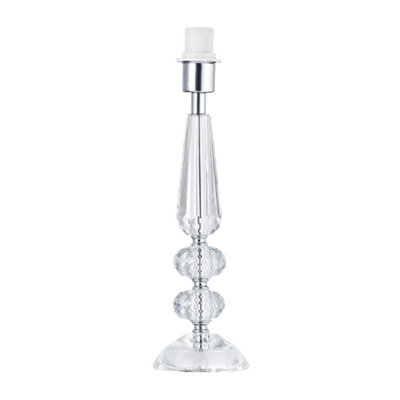 Happy Homewares Contemporary Transparent K9 Crystal Glass Table Lamp Base With Faceted Spheres from B&Q