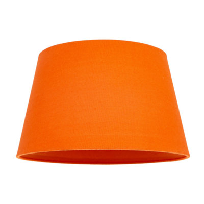 Happy Homewares Orange Traditional Vivid Linen Fabric Drum Table/Pendant Shade 60W Maximum 30Cm