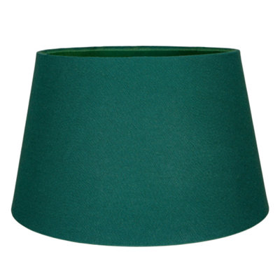 Happy Homewares Traditional 30Cm Forest Linen Fabric Drum Table/Pendant Shade 60W Maximum Green