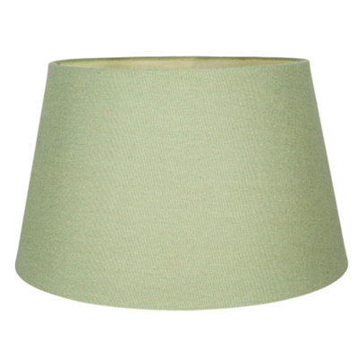 Happy Homewares Traditional 30Cm Olive Linen Fabric Drum Table/Pendant Shade 60W Maximum Green