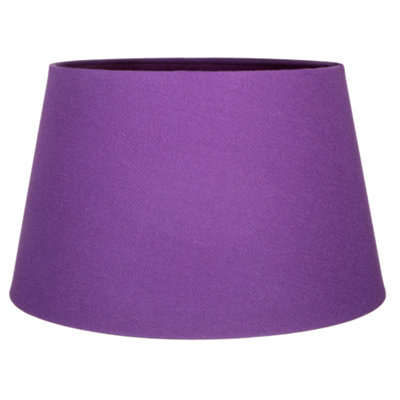 Happy Homewares Traditional 30Cm Linen Fabric Drum Table/Pendant Shade 60W Maximum Purple