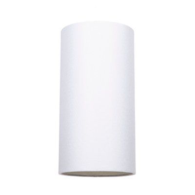 Happy Homewares Contemporary And Stylish White Linen Fabric Tall Cylindrical 25Cm Lampshade from B&Q
