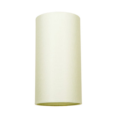 Happy Homewares Cream Contemporary And Stylish Soft Linen Fabric Tall Cylindrical Lampshade 25Cm